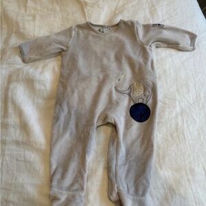 Adorable Gray Baby Footie Pajamas